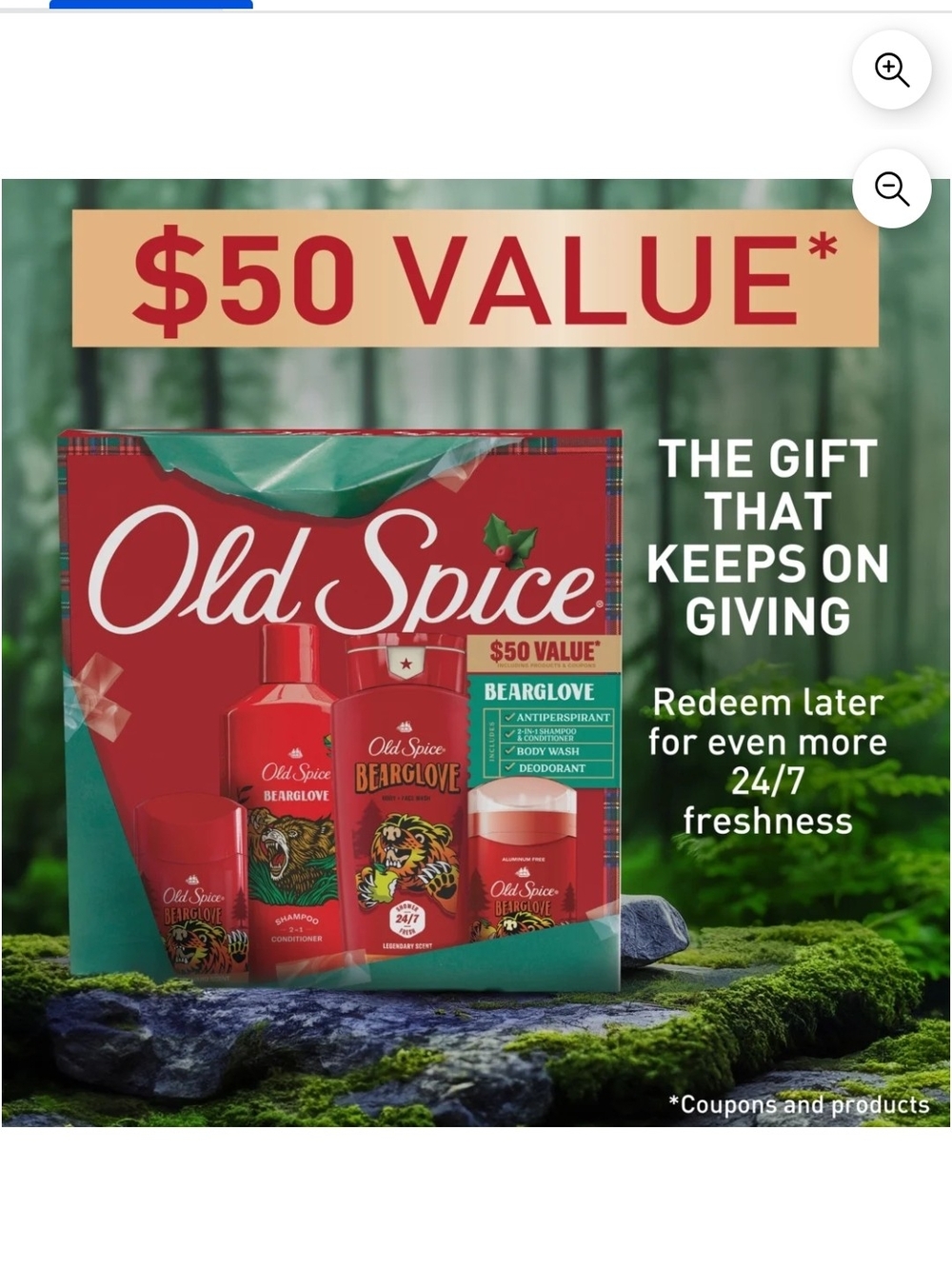 Old Spice Bearglove Men 4 Pack Gift Set,  Body Wash,  Shampoo Deodorant ,etc
